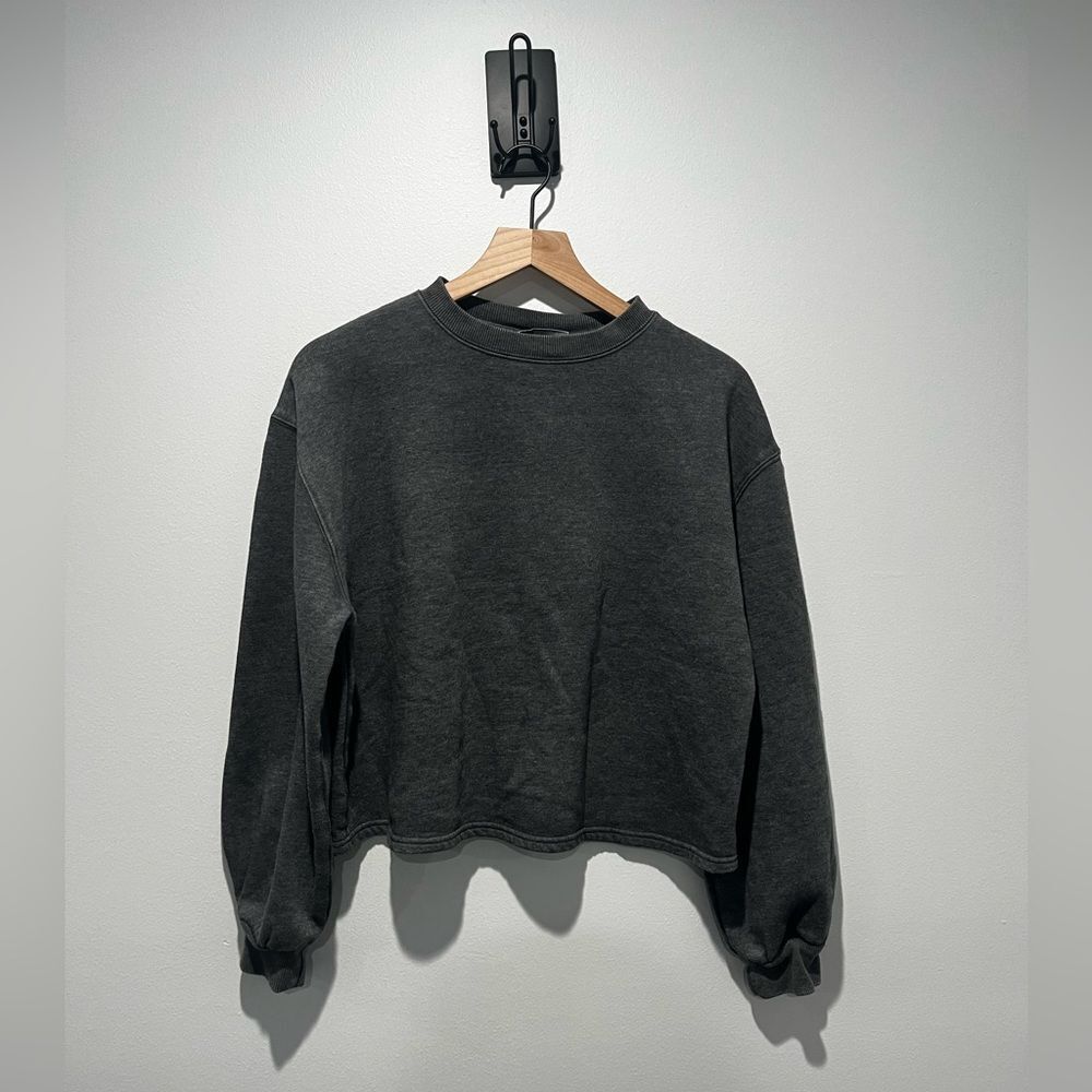 Universal Thread Grey Crewneck Puff Sleeve Sweatshirt S